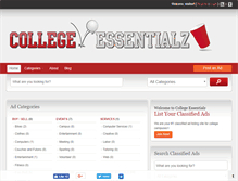 Tablet Screenshot of collegeessentialz.com